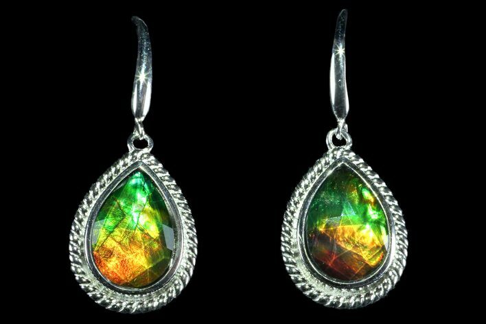 Gorgeous Ammolite Earrings with Sterling Silver #143579